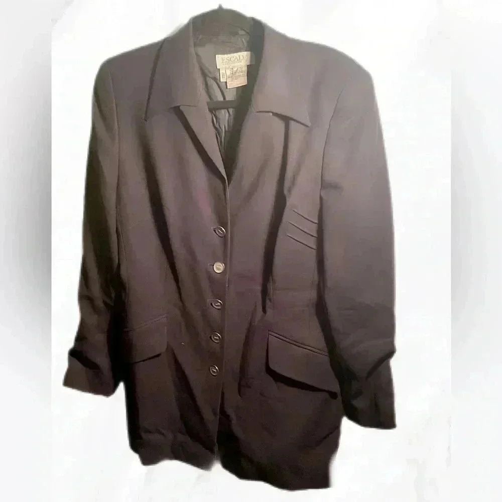 Vintage Escada black long sleeve 5 button blazer 38
